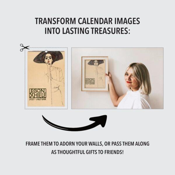 Egon Schiele Wall Calendar - Famous Artist, Expressionist Art, Semi-Glossy Paper