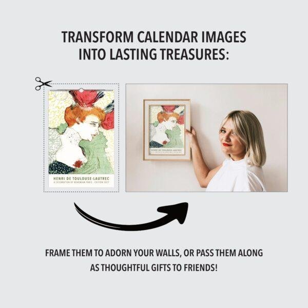 Toulouse Lautrec Wall Calendar – French Artist, Moulin Rouge, Art Lover Gift, Semi-Glossy Paper