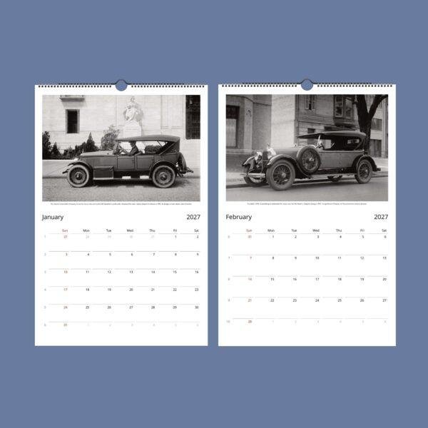 American Car Calendar – Thoughtful Gifts Men, 1920s Classic Cars, Semi-Glossy Paper