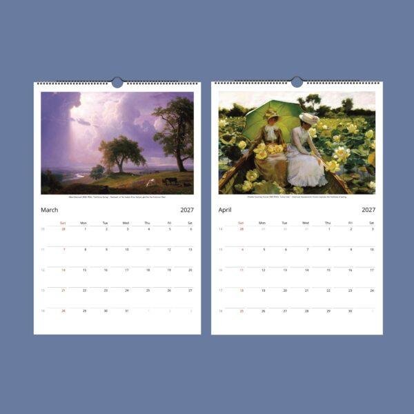 Classic American Art Calendar – Artist Tribute, Famous Paintings, Semi-Glossy Paper