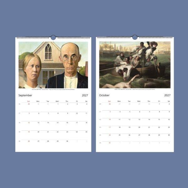 Classic American Art Calendar – Artist Tribute, Famous Paintings, Semi-Glossy Paper