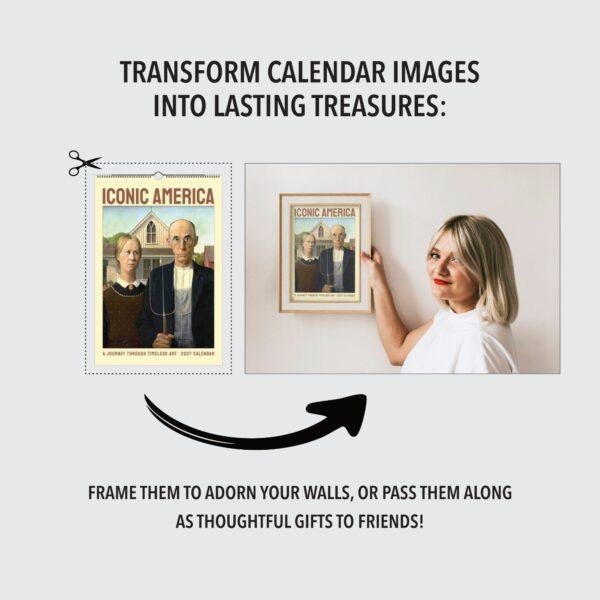 Classic American Art Calendar – Artist Tribute, Famous Paintings, Semi-Glossy Paper