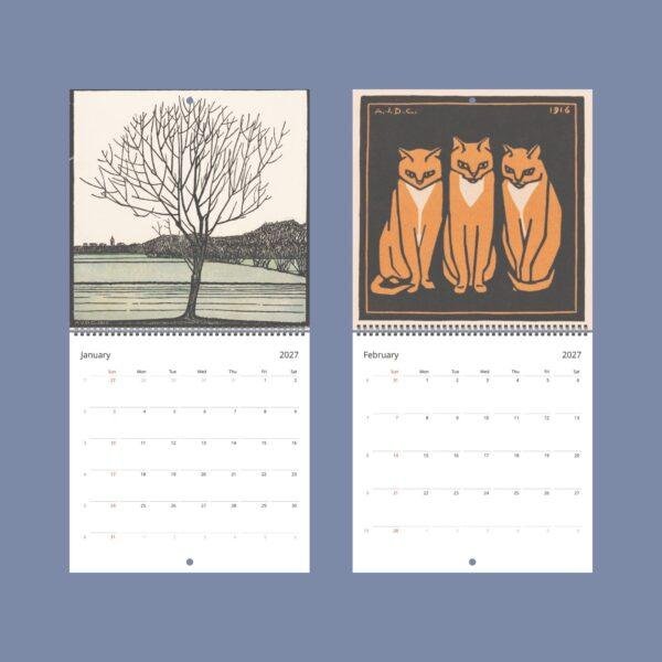 Julie de Graag Wall Calendar – Dutch Artist, Symbolism Art, Floral Graphic, Semi-Gloss Paper