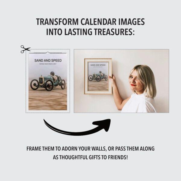 Vintage Racing Calendar - Retro Race Art, Car Lover Gift, Semi-Glossy Paper