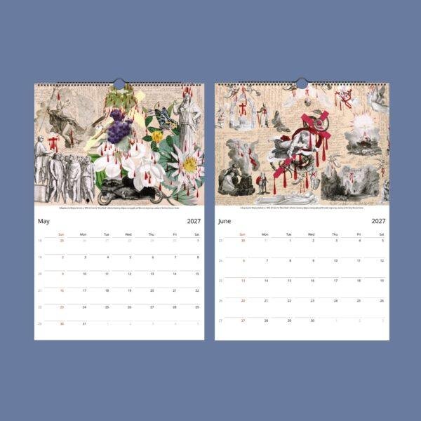 Veins of Crimson Wall Calendar - American Gothic Art, Dark Academia, Semi-Glossy Paper