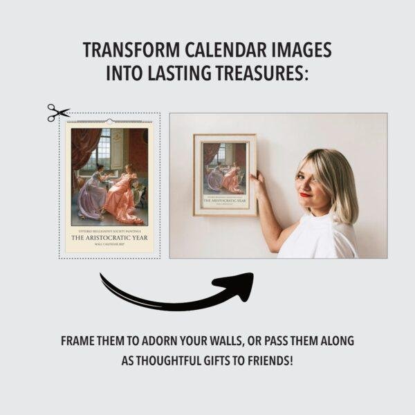 Vittorio Reggianini Wall Calendar – Italian Artist, Romanticism Art, Salon Decor, Semi-Glossy Paper