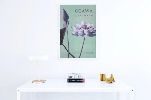 Ogawa Kazumasa, Lotus flowers vintage artwork, remix from original photography
