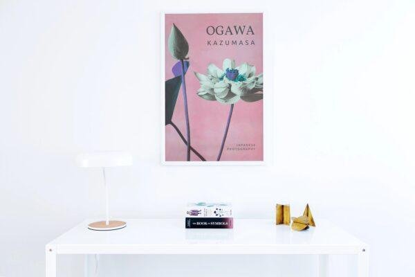 Ogawa Kazumasa, Lotus flowers vintage artwork, remix from original photography