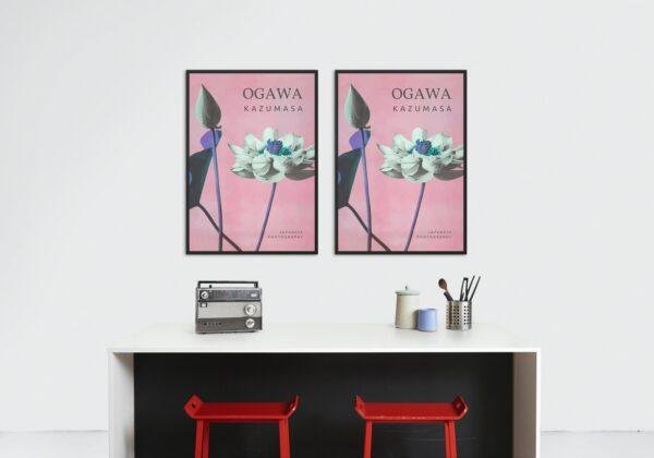 Ogawa Kazumasa, Lotus flowers vintage artwork, remix from original photography