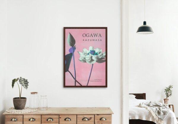 Ogawa Kazumasa, Lotus flowers vintage artwork, remix from original photography
