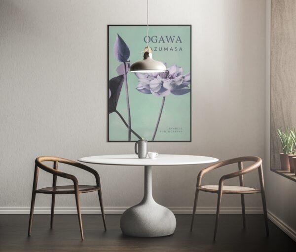 Ogawa Kazumasa, Lotus flowers vintage artwork, remix from original photography