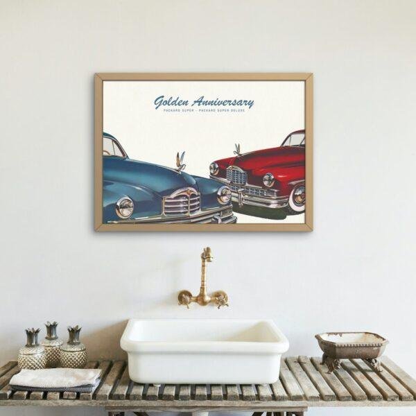 Vintage Car Poster Packard Super Deluxe Classic 1930s Automobile Wall Art Retro Decor Gift