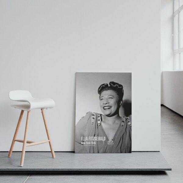 Ella Fitzgerald Jazz Music Poster – Classic 1940s Musician Print, New York Club Wall Art, First Lady of Song, Female Vocalist Decor