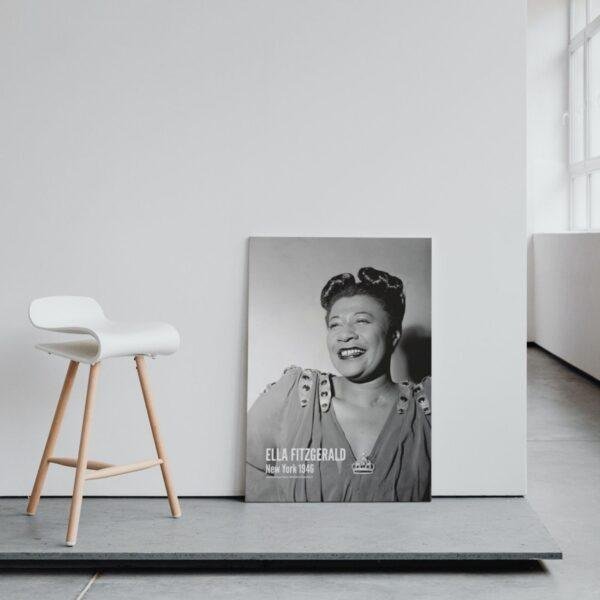 Ella Fitzgerald Jazz Music Poster – Classic 1940s Musician Print, New York Club Wall Art, First Lady of Song, Female Vocalist Decor