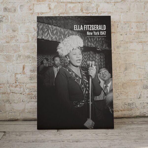 Ella Fitzgerald Jazz Poster: 1950s Music Legend, New York Club Art
