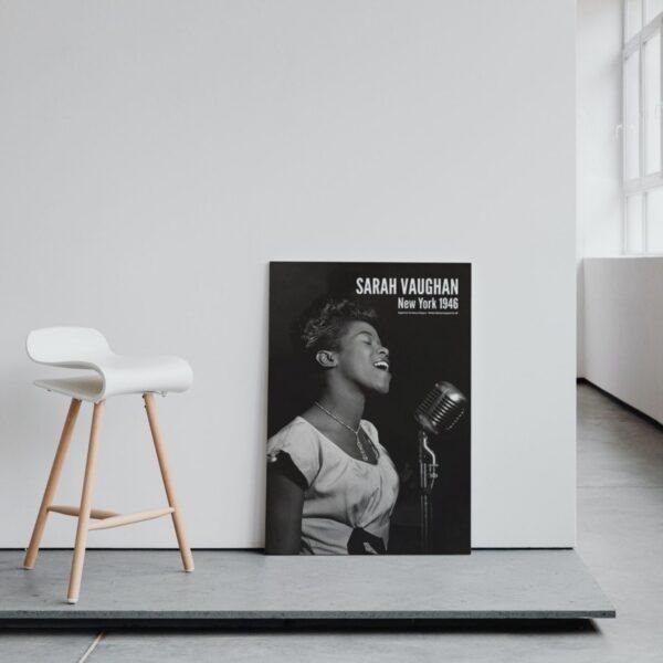 Sarah Vaughan Jazz Music Poster - Female Jazz Singer & Music Legend at 1946 Café Society