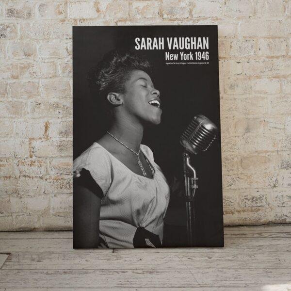 Sarah Vaughan Jazz Music Poster - Female Jazz Singer & Music Legend at 1946 Café Society
