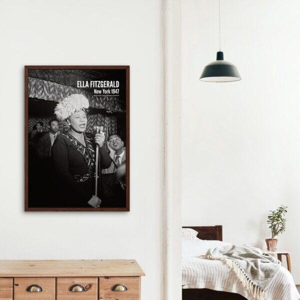 Ella Fitzgerald Jazz Poster: 1950s Music Legend, New York Club Art