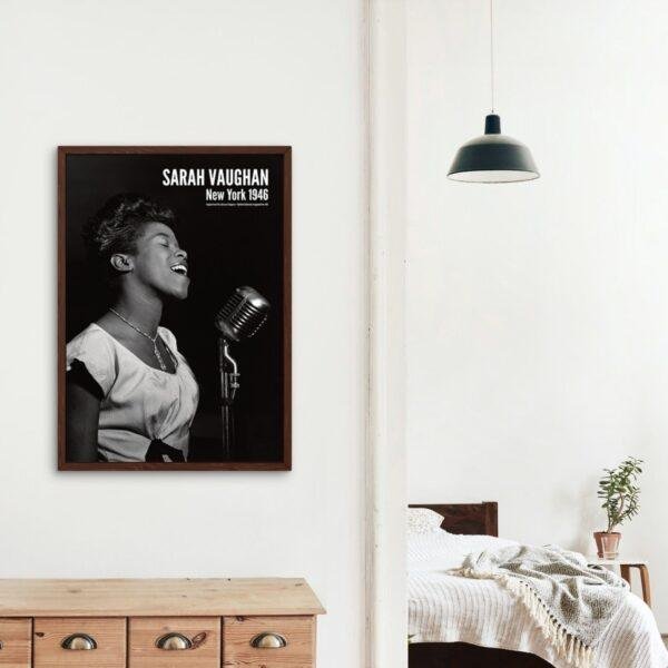 Sarah Vaughan Jazz Music Poster - Female Jazz Singer & Music Legend at 1946 Café Society
