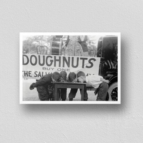 Doughnut Eating Contest - Vintage Photographs