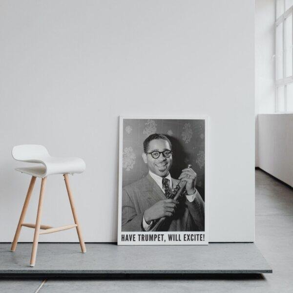 Dizzy Gillespie Jazz Poster: A Unique Music Gift | Ideal for Elevating Your Living Room Decor