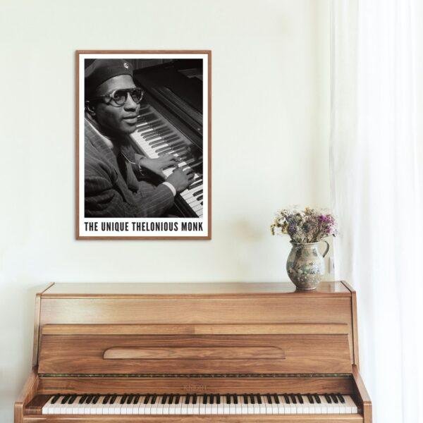 Thelonious Monk Jazz Poster: A Unique Music Gift | Ideal for Elevating Your Living Room Decor