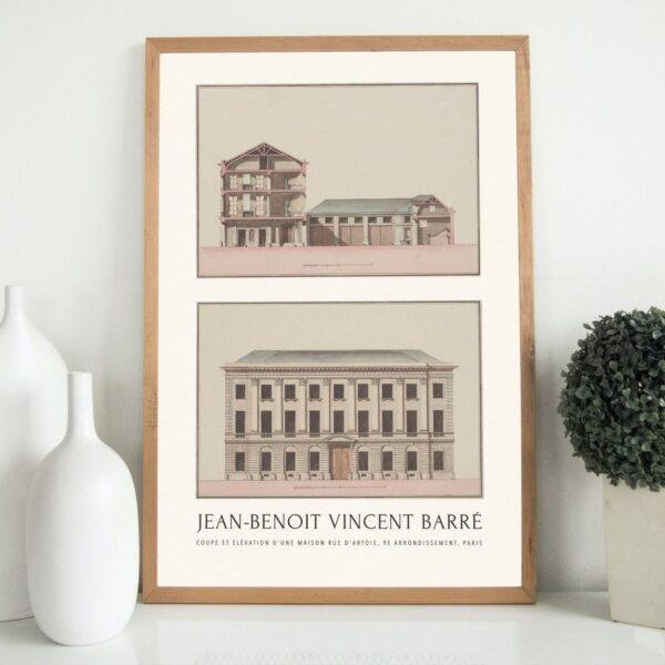 Louis XVI Architecture Print by Jean Benoît Vincent Barré | 18th Century Art | Elegant French Design | Classical Architectural Style