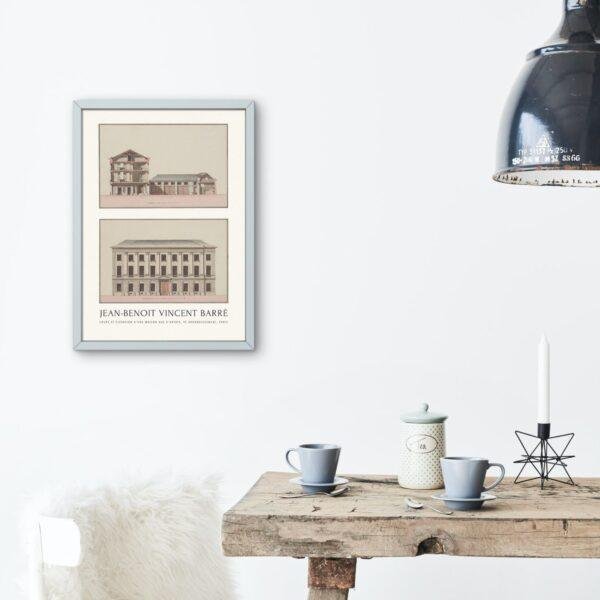 Louis XVI Architecture Print by Jean Benoît Vincent Barré | 18th Century Art | Elegant French Design | Classical Architectural Style