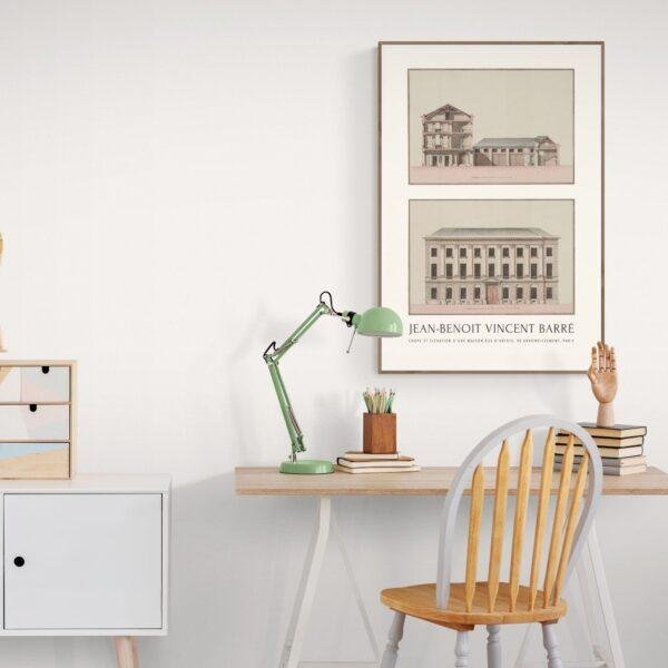 Louis XVI Architecture Print by Jean Benoît Vincent Barré | 18th Century Art | Elegant French Design | Classical Architectural Style