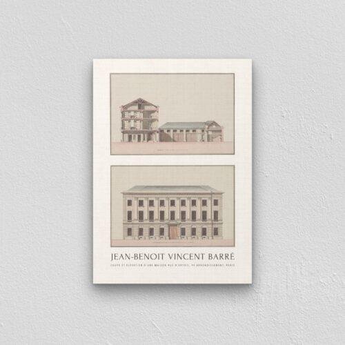 Louis XVI Architecture Print by Jean Benoît Vincent Barré | 18th Century Art | Elegant French Design | Classical Architectural Style