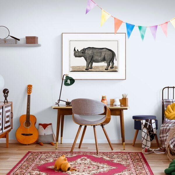 Black Rhinoceros - Animal Art Print