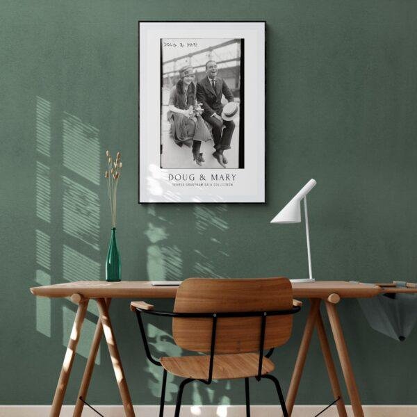Mary Pickford & Douglas Fairbanks Poster | Silent Film Icons | 1920s Hollywood Legends, Classic Movie Stars, Early Cinema Art Print
