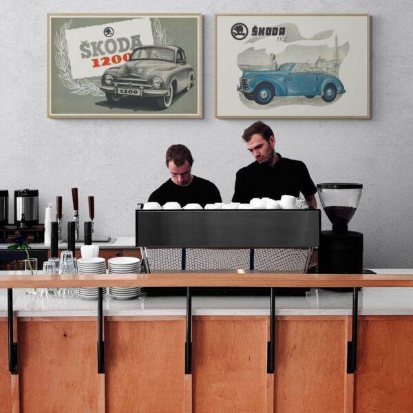 Skoda 1101 Art Print, Skoda Oldtimer, Classic Cars, Rare Classic Car, Wall Decor, Poster, Gift for Collectors