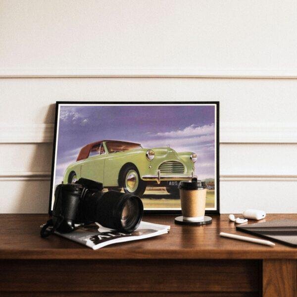 Austin A40 Sports Poster, Classic British Car Print, Automobile Art, Vintage Car Wall Decor