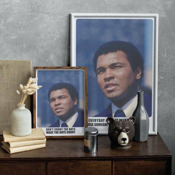 Muhammad Ali Motivational Quote Wall Art – Monday Motivation Poster, Iconic Boxing Legend Print, Inspirational Decor