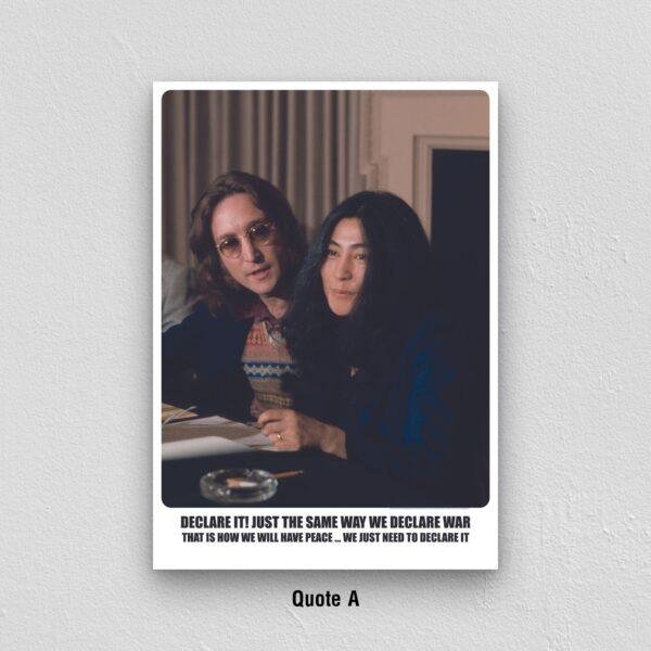 John Lennon and Yoko Ono Motivational Quote Wall Art – Monday Motivation Poster, Iconic Peace Activist Print, Inspirational Decor