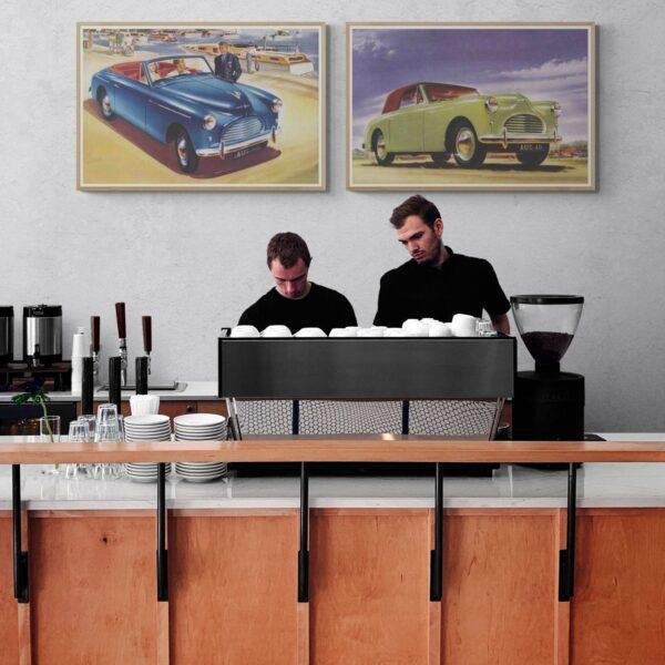 Austin A40 Sports Wall Art, Classic British Car Poster, Automobile Art, Retro Car Print for Home or Garage