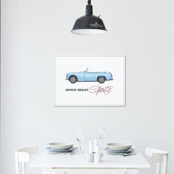 Austin Healey Sprite Mark IV – British Sports Car Illustration, Unique Collectors Gift, Retro Motoring Decor for Enthusiasts