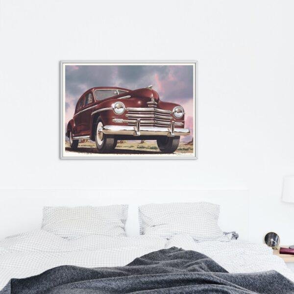 1948 Plymouth Deluxe Car Poster Instant Download - Vintage Art Print, Classic Automobile Wall Decor, Retro Bebe Daniels Design