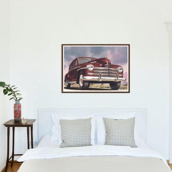 1948 Plymouth Deluxe Car Poster Instant Download - Vintage Art Print, Classic Automobile Wall Decor, Retro Bebe Daniels Design