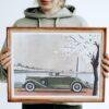 1935 Lincoln LeBaron Convertible Roadster - Car Poster instant download