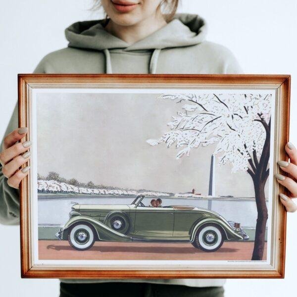 1935 Lincoln LeBaron Convertible Roadster - Car Poster instant download