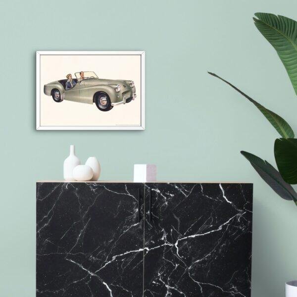 Triumph TR2 Poster – British Sports Car Art, Classic British Car Print, Vintage Automobile Wall Decor, Printable Art