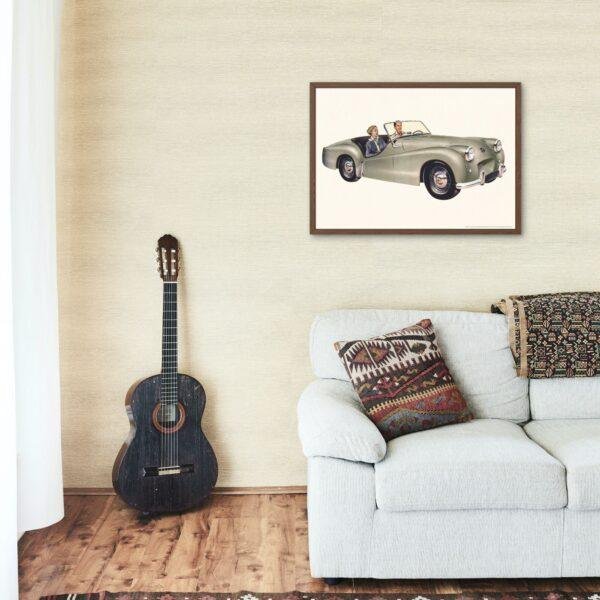 Triumph TR2 Poster – British Sports Car Art, Classic British Car Print, Vintage Automobile Wall Decor, Printable Art