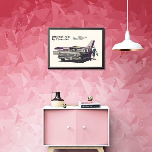 Chevy Bel Air - Classic Car Poster, Retro American Car, 1960 Chevrolet Taxicabs, Printable Art