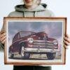 1948 Plymouth Deluxe Car Poster Instant Download - Vintage Art Print, Classic Automobile Wall Decor, Retro Bebe Daniels Design