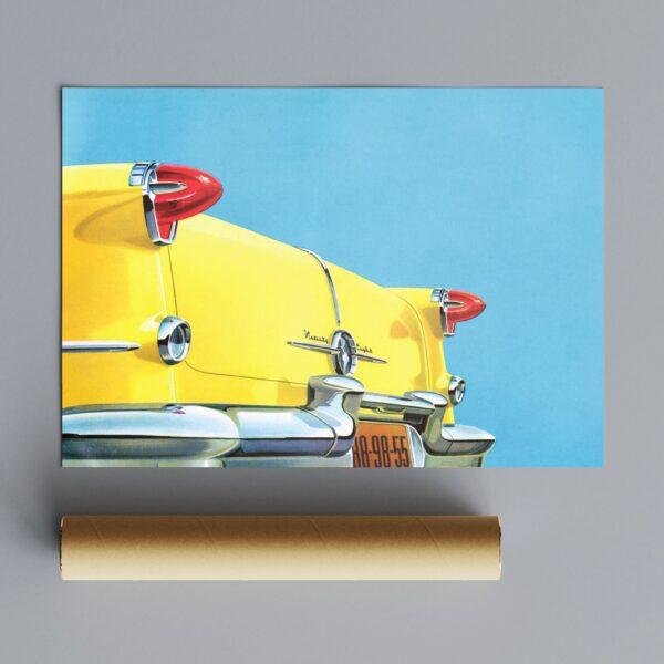 1955 Oldsmobile Art Print: Vintage American Muscle Car Poster