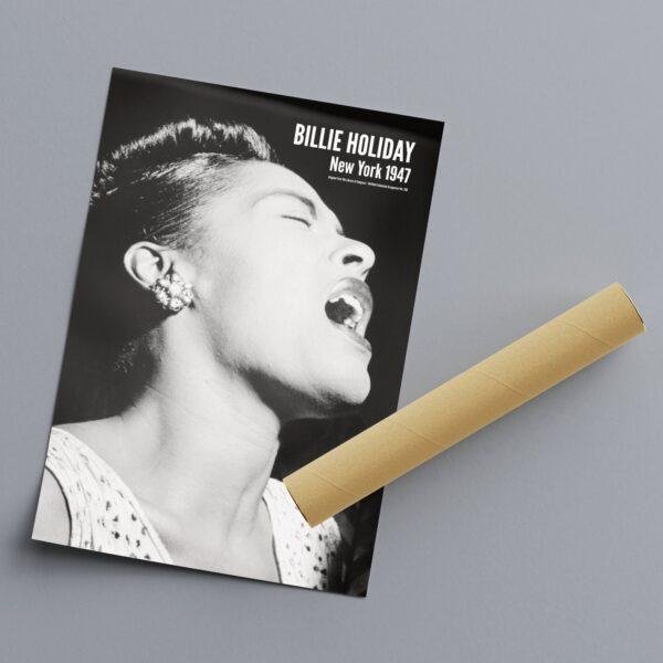 Billie Holiday Jazz Music Poster - New York Jazz, Downbeat Club, NYC, 1947