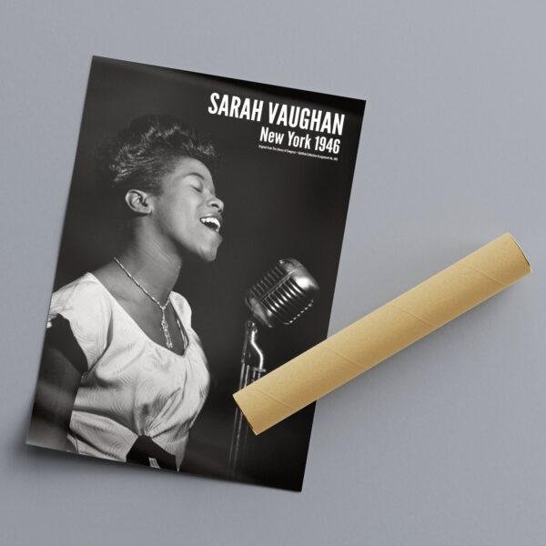 Sarah Vaughan Jazz Music Poster - Female Jazz Singer & Music Legend at 1946 Café Society