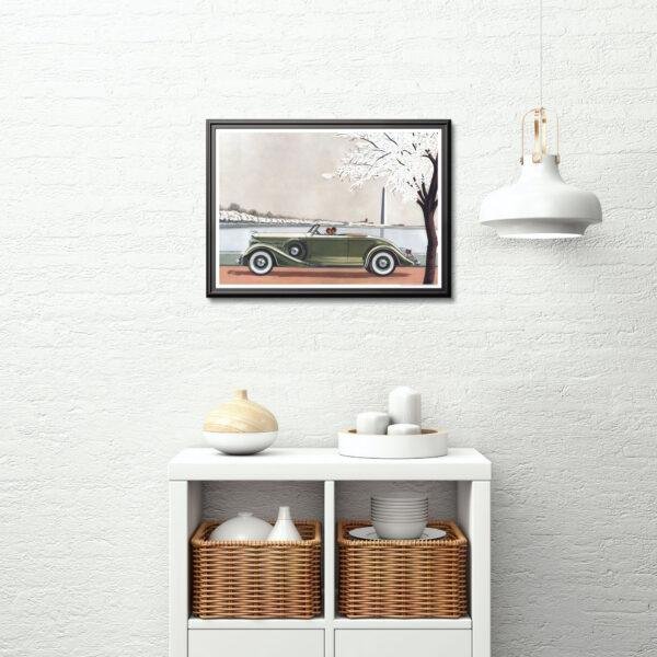 1935 Lincoln LeBaron Convertible Roadster - Car Poster instant download